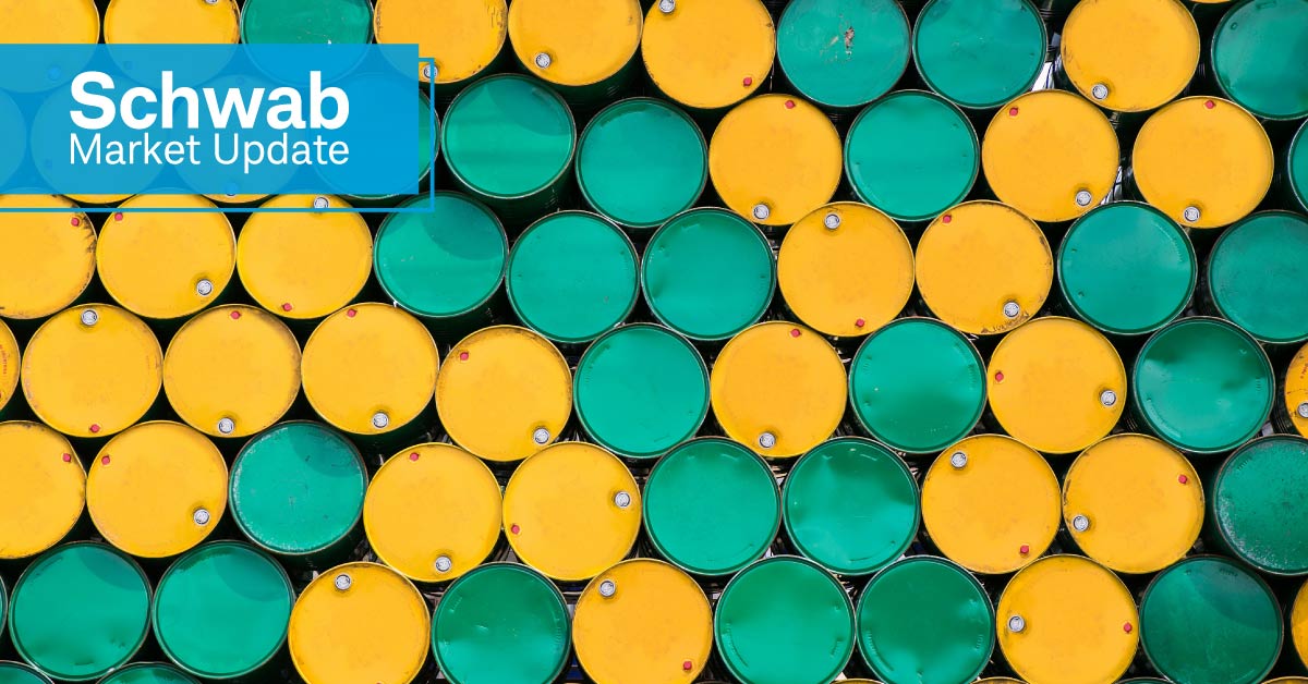 Schwab Market Update: Oil drums stacked on top of each other.